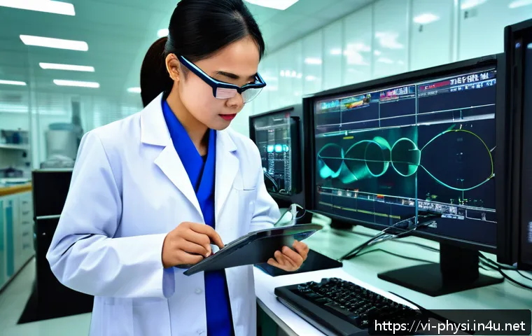 물리학의 새로운 실험 기법 - A modern physics laboratory scene showcasing a cutting-edge optical sensor system with ultra-sensiti...