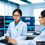 Home 18 물리학 관련 해외 취업 방법 - A diverse group of young Vietnamese physicists collaborating in a modern international laboratory, w...