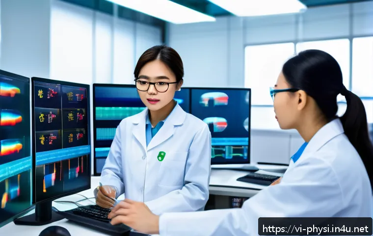 물리학 관련 해외 취업 방법 - A diverse group of young Vietnamese physicists collaborating in a modern international laboratory, w...